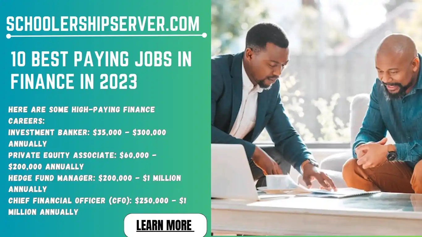 10 Best Paying Jobs In Finance In 2023/2024